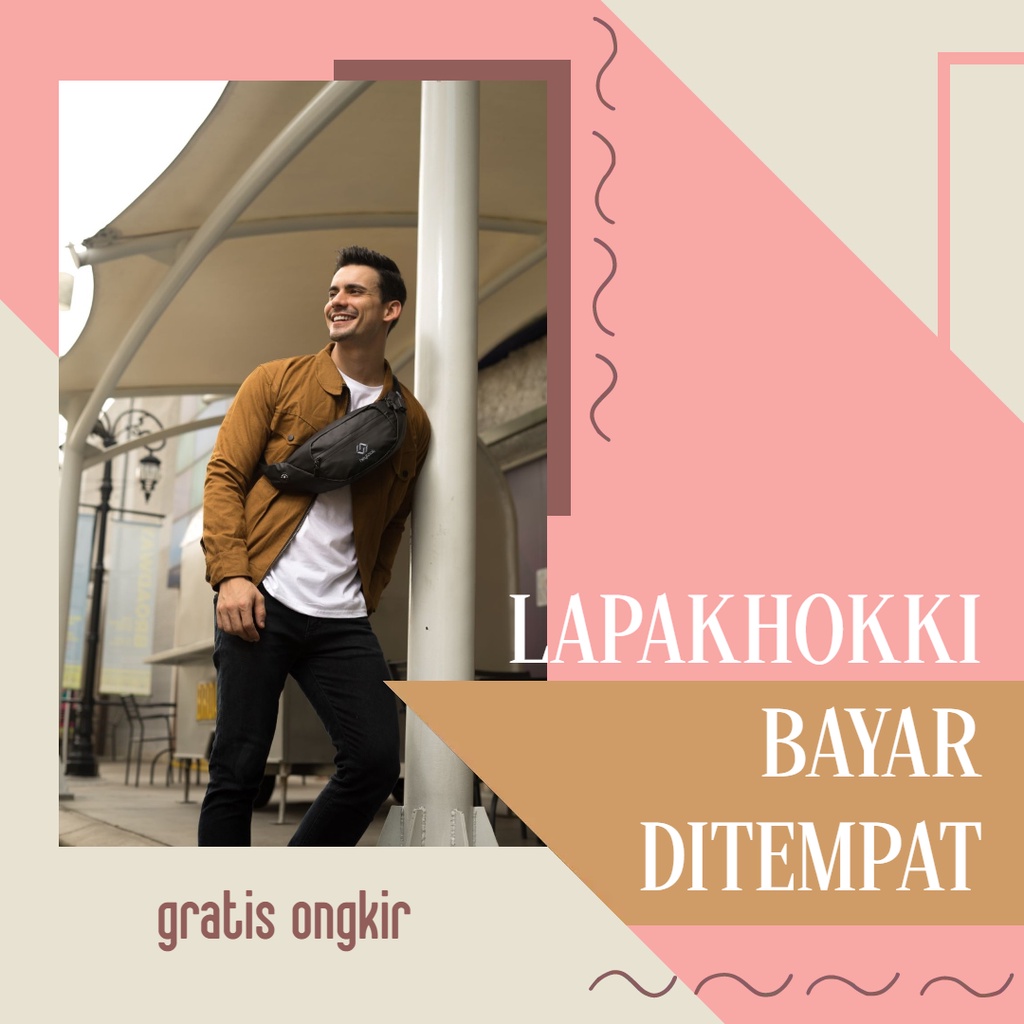 [BAYAR DITEMPAT] Tas Pria Selempang Samping Kompek Srempang Weistbag slimbag Waterproof Pria Cowok D
