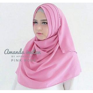 HIJAB INSTAN PASTAN AMANDA PASMINA INSTAN 1 LUBANG LIPIT POLOS
