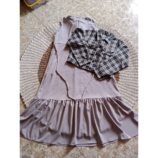 SETELAN GAMIS LEXY TARTAN//GAMIS MUSLIM//GAMIS LEBARAN
