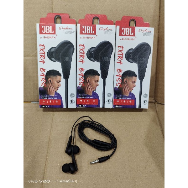 Hf | handset| handsfree | earphone JB-27 extra bass