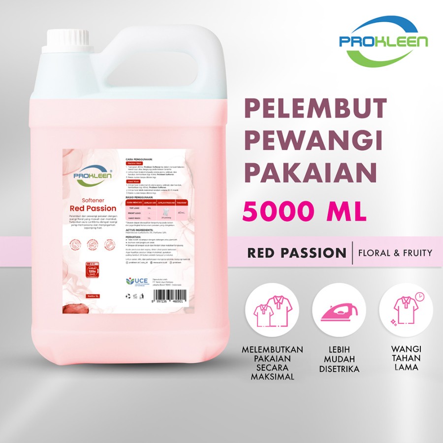 	 SOFTENER Pelembut dan Pewangi Pakaian PREMIUM PROKLEEN 5L	