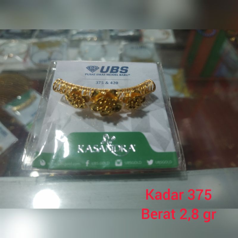 Charm bambu emas asli kadar 375/420
