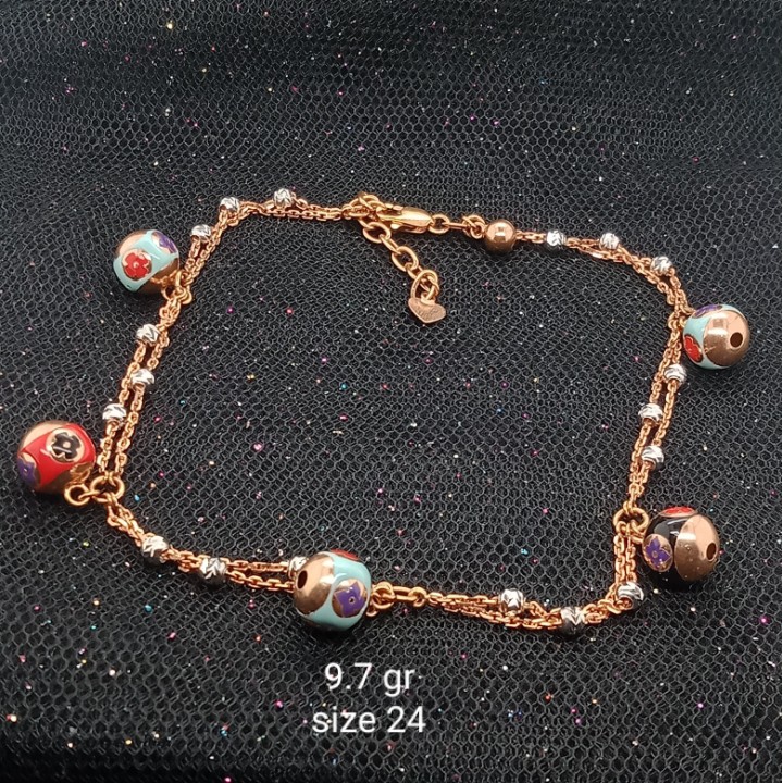 Gelang kaki Emas 17K - 9.7 gr Kadar 750 - 871