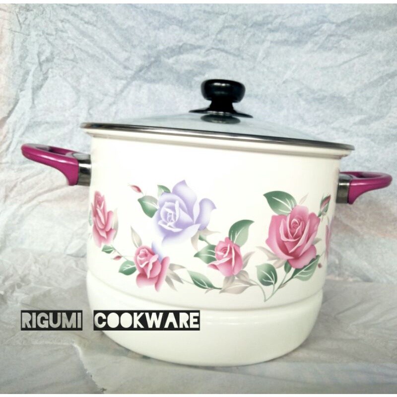 INOCOOK Stock Pot Steamer Enamel 26cm