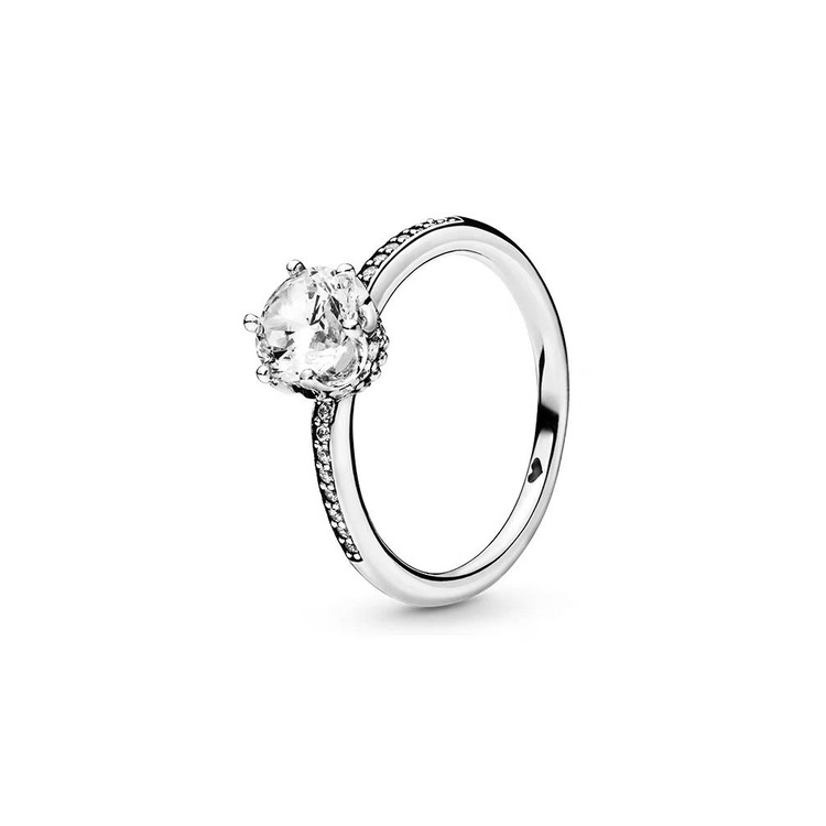 Pandora Cincin Sterling Silver 925 Desain Mahkota Hias Kristal Kubik Zirconia Untuk Wanita