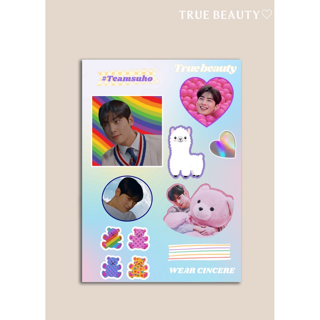 

✿.｡.:* ☆ ☆*.:｡.✿ | Sticker True Beauty | Sticker Suho Sticker Seojun