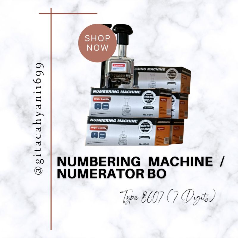 

NUMBERING MACHINE 7 DIGIT / NUMERATOR BRIGHT OFFICE (7 DIGITS) TYPE 8607