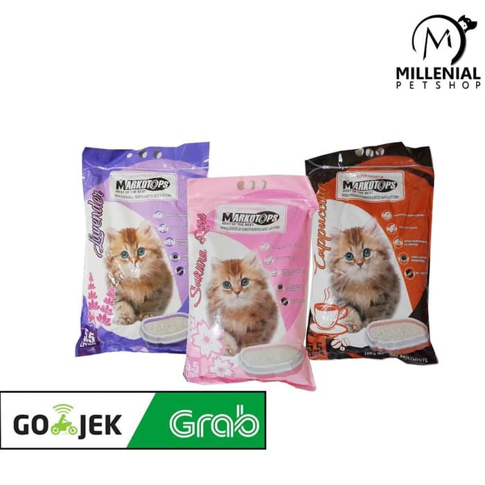 [GOSEND] Pasir Kucing Gumpal Wangi Markotop 5.5ltr Cat Sand 5.5 Ltr