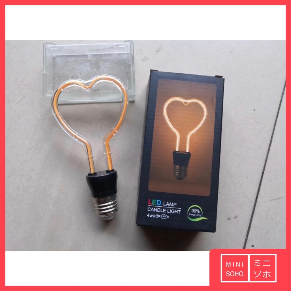 Lampu LED Filamen Candle Light 4W Watt E27 WARM WHITE Filament Cafe Edison Bulb Bohlam kafe