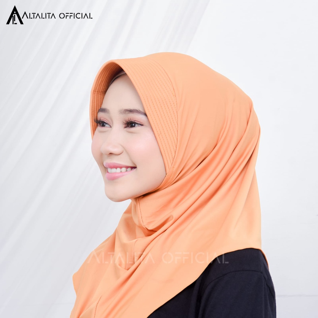 Altalita - Kerudung Instant Sporty pet Bahan Jersey Spandek Polos Premium Cocok Untuk Sekolah Olahraga dan Sehari-Hari