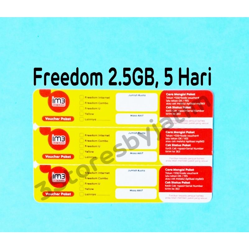 Voucher Kuota Data Indosat Freedom 2.5GB, 5 Hari