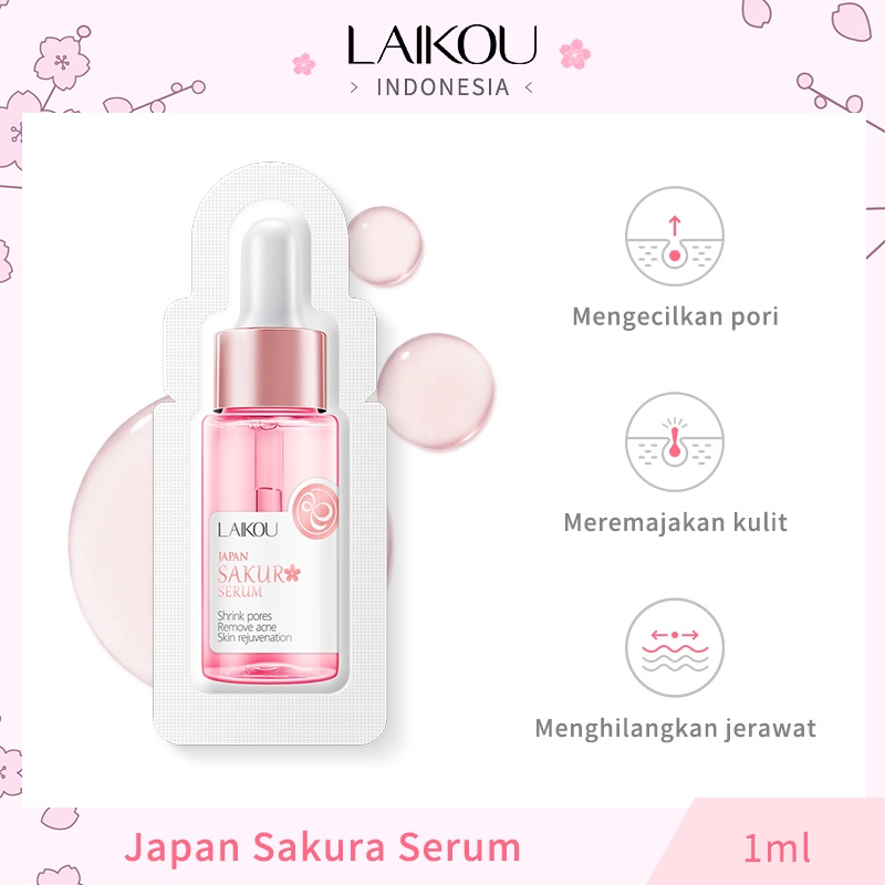 LAIKOU Sakura Glowing Serum Menghilangkan Kerutan Garis Halus  1ml