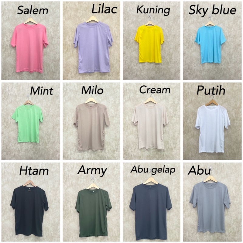 KAOS POLOS COMBED 28S PREMIUM DISTRO POLOS OVERSIZE DAILY TEE MURAH GROSIR JKT ABG SIZE XL