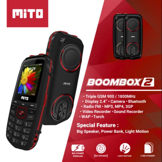 Mito Boombox 2 3 Simcard Garansi Resmi