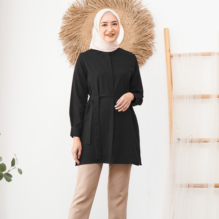 KEMEJA WANITA PANJANG Putih Korea Kemeja kerja jumbo Baju kerja Kemeja wanita Atasan cewek Panjang P