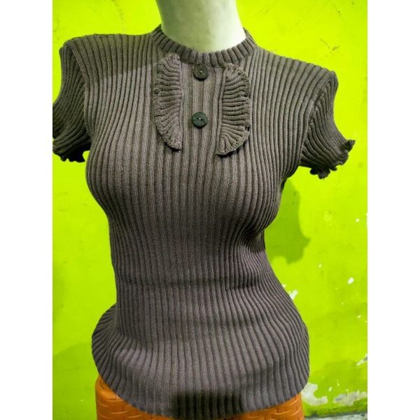 Sweater Rajut BODY FIT RENDA Pakaian Rajut Atasan Wanita