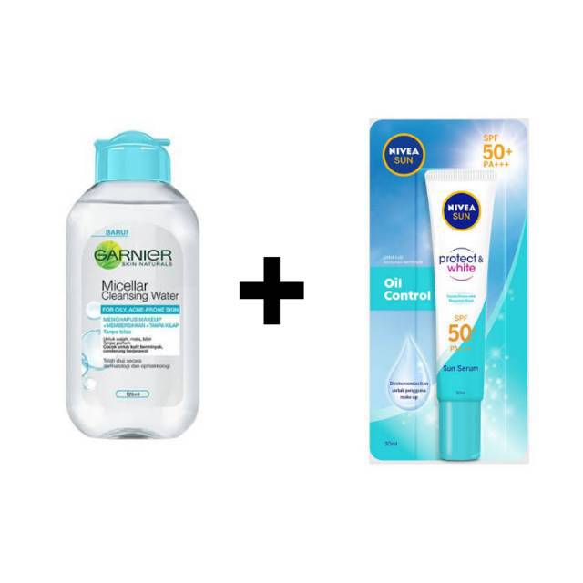 Garnier Micellar Water Biru + Sunscreen Nivea
