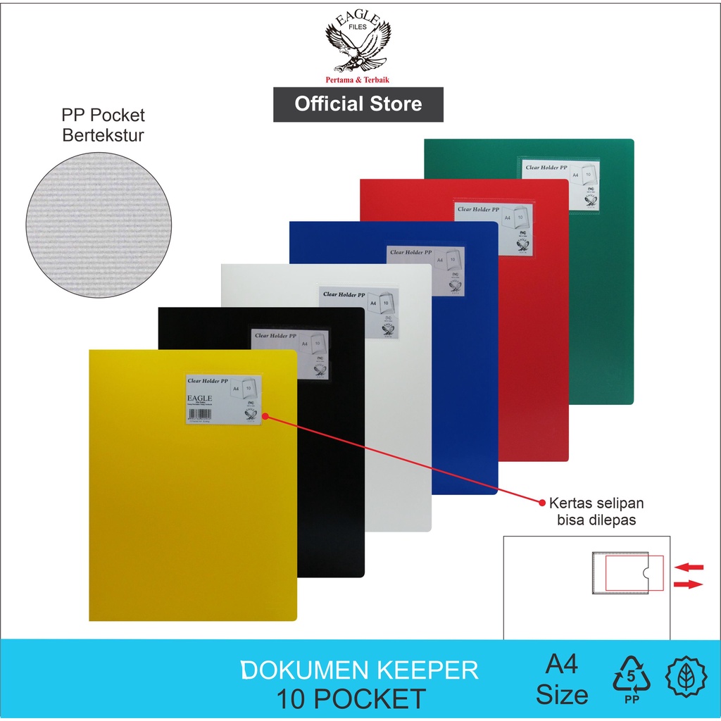 

Map File Dokumen Keeper / Clear Holder / Document Keeper / Display Book EAGLE A4 10 Pocket Tempat Berkas