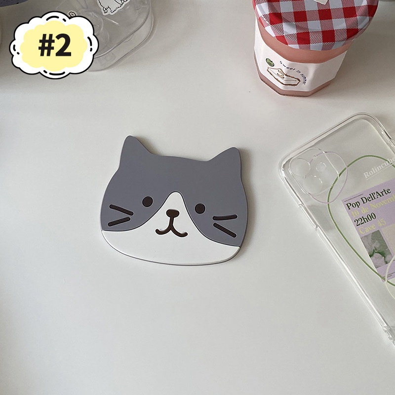 Kucing lucu Kartun Hot Plate Silicone Coaster Tatakan Makanan Non-Slip