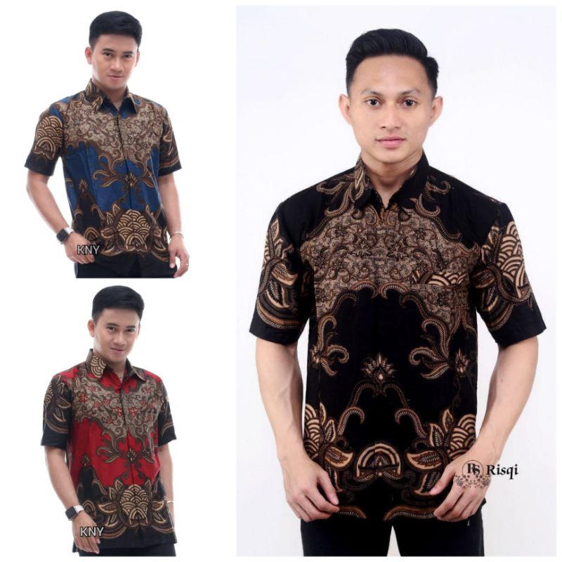 batik pria lengan pendek matrial katun adem nyerap kringat m l xl termurah terlaris terbaru