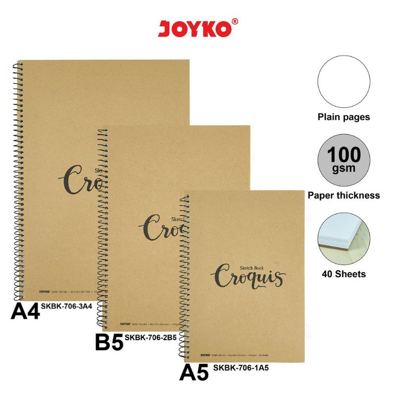 

JOYKO SKBK706 CORQUIS SKETCHBOOK WIRE RING SKETCH BOOK BUKU GAMBAR SKETSA