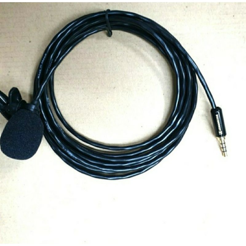 Kabel Mic Jepit Clip on to HP 3.5mm Stereo 3 Pin Sennheiser - 5 Meter