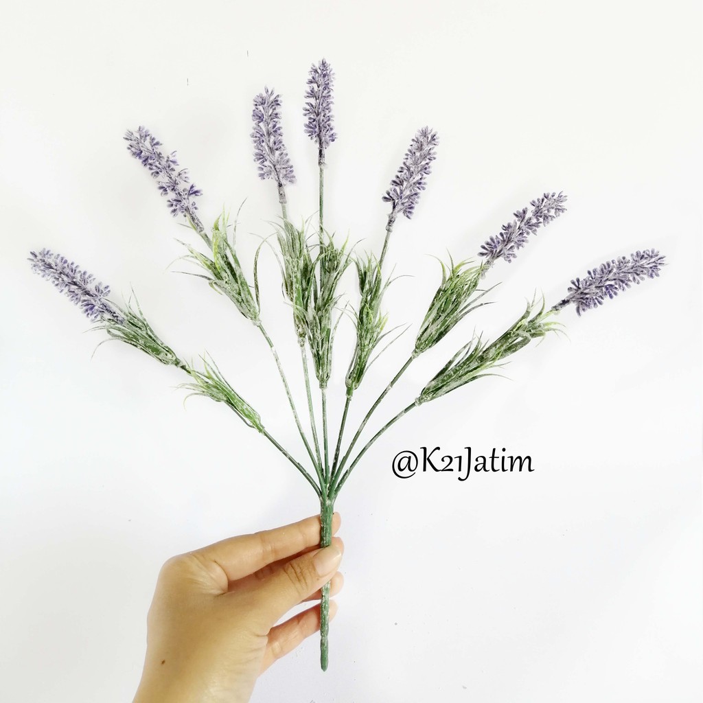 AF08 Bunga Plastik / Artificial Flower Lavender Snowy Import Dekorasi-3