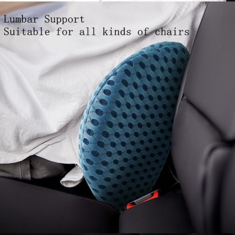 Bantal Waist 3D Lumbar Pinggang Punggung Memory Foam Jok Mobil Kursi Kantor