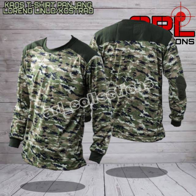 Kaos panjang loreng LINUD/Kaos T-SHIRT panjang loreng army/kaos decker army panjang pria/wanita