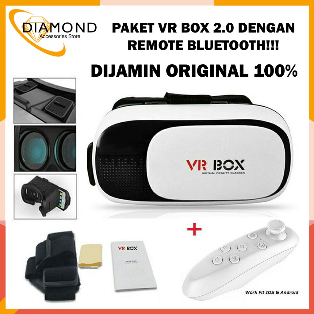 Jual [PAKET REMOT] ORIGINAL VIRTUAL REALITY FOR SMARTPHONE + REMOTE