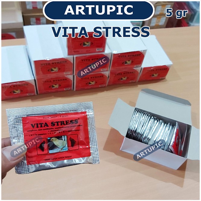 Vita Stress 5 gram Vitamin Elektrolit Multivitamin Ayam cegah vitastress burung bebek unggas