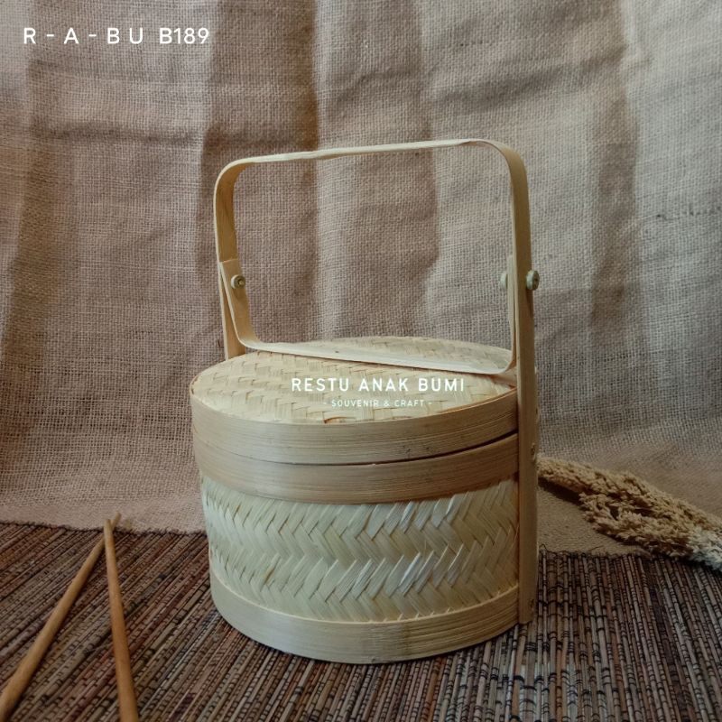 (B189) Rantang Bulat 1 susun 20 cm - wadah katering nasi berkat nasi kuning - wadah saji