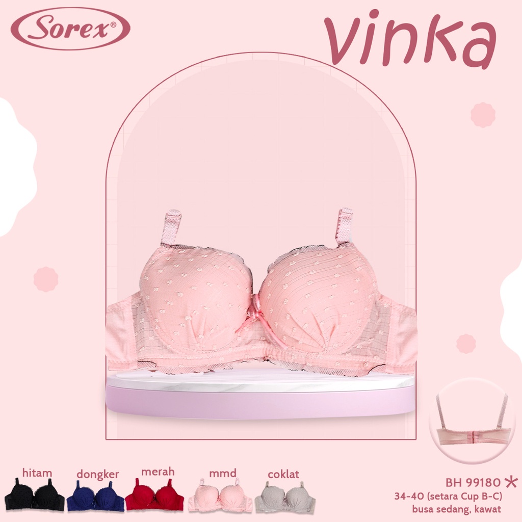 gof SOREX BRA 99180 &amp; 99188 Brukat Cup B BH Kawat Busa Sedang Underwear Pakaian Dalam Wanita Original