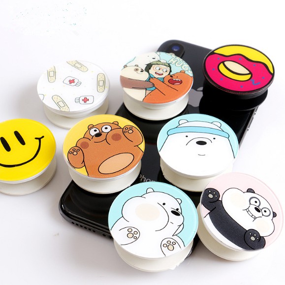 [Bayar Di Tempat]Ring Holder Universal Desain Kartun We Bare Bears untuk Handphone