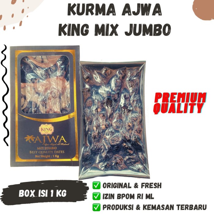 

KURMA AJWA KING ALIYAH MADINAH 1kg Box Ajwa Madinah Ajwa Aliyah Ajwa
