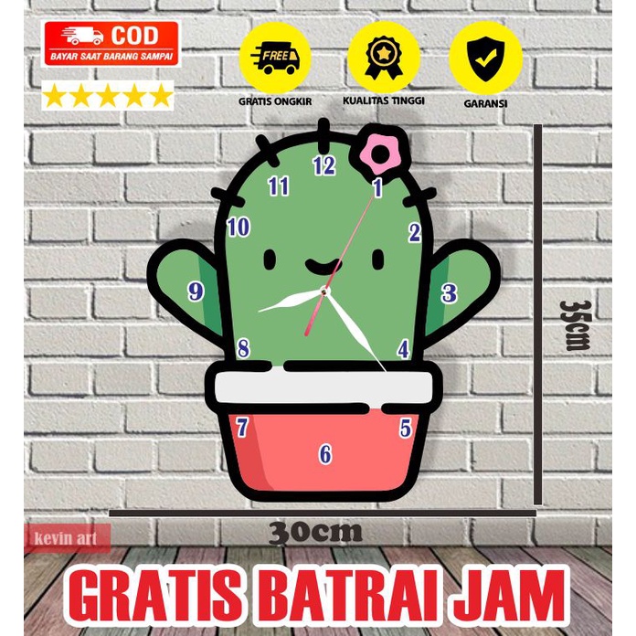 JAM DINDING UNIK DAN LUCU GAMBAR KAKTUS ANIMASI KATUS KARAKTER DEKORASI HIASAN DINDING KAMAR TIDUR ANAK WALL DECOR CUSTOM PAJANGAN DIDING TERLARIS HADIAH KADO KOLEKSI ANAK MINIMALIS KEREN UNIK MEWAH DISKON PROMO DIY