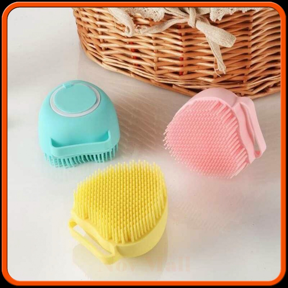 Sikat Mandi Badan Bath Brush Silicone Soap Container - BBM985