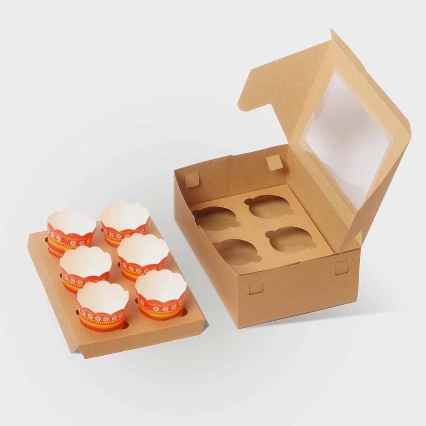 

M-ECR} ☎} 2517 Kardus Cupcake Box isi 6 25x17x9 cm - Box Kue Snack- dus cake pudding kuetart roti donat |terviral}