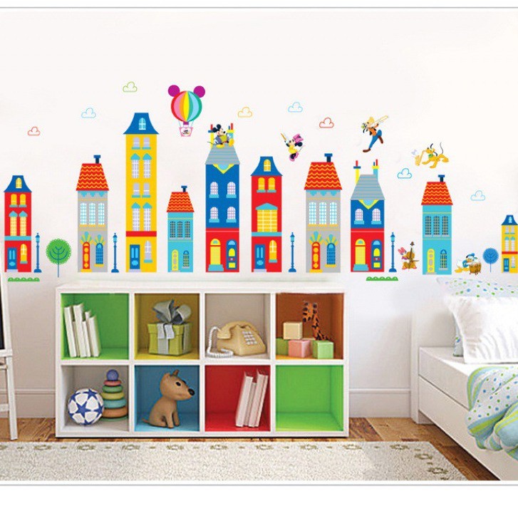 RELIZA WALL STICKER KOTA TOWN ANAK KIDS STIKER DINDING XY1128