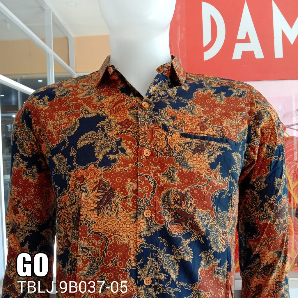 gof DAMOR (CRESSIDA) KEMEJA BATIK LENGAN PANJANG PRIA SLIMFIT Baju Batik cowok