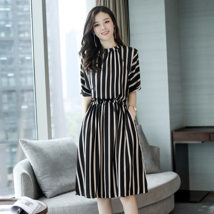 BAJU DRESS SANTAI WANITA CASUAL KOREA IMPORT MURAH KEKINIAN TERBARU DRESS SANTAI WANITA 058