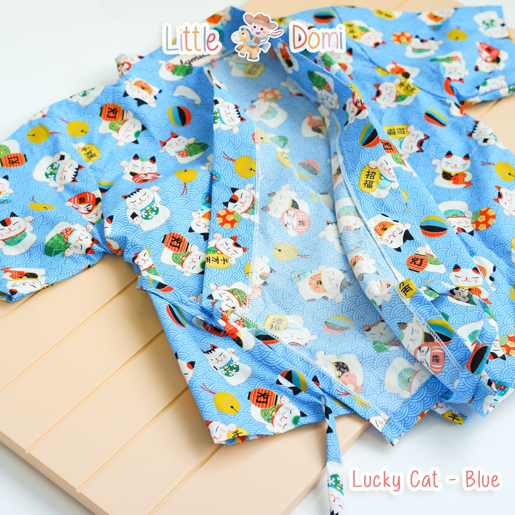 Lucky Cat Kimono Set ( Boy ) - Pakaian Anak - Kimono Anak - Setelan Anak - Little Domi