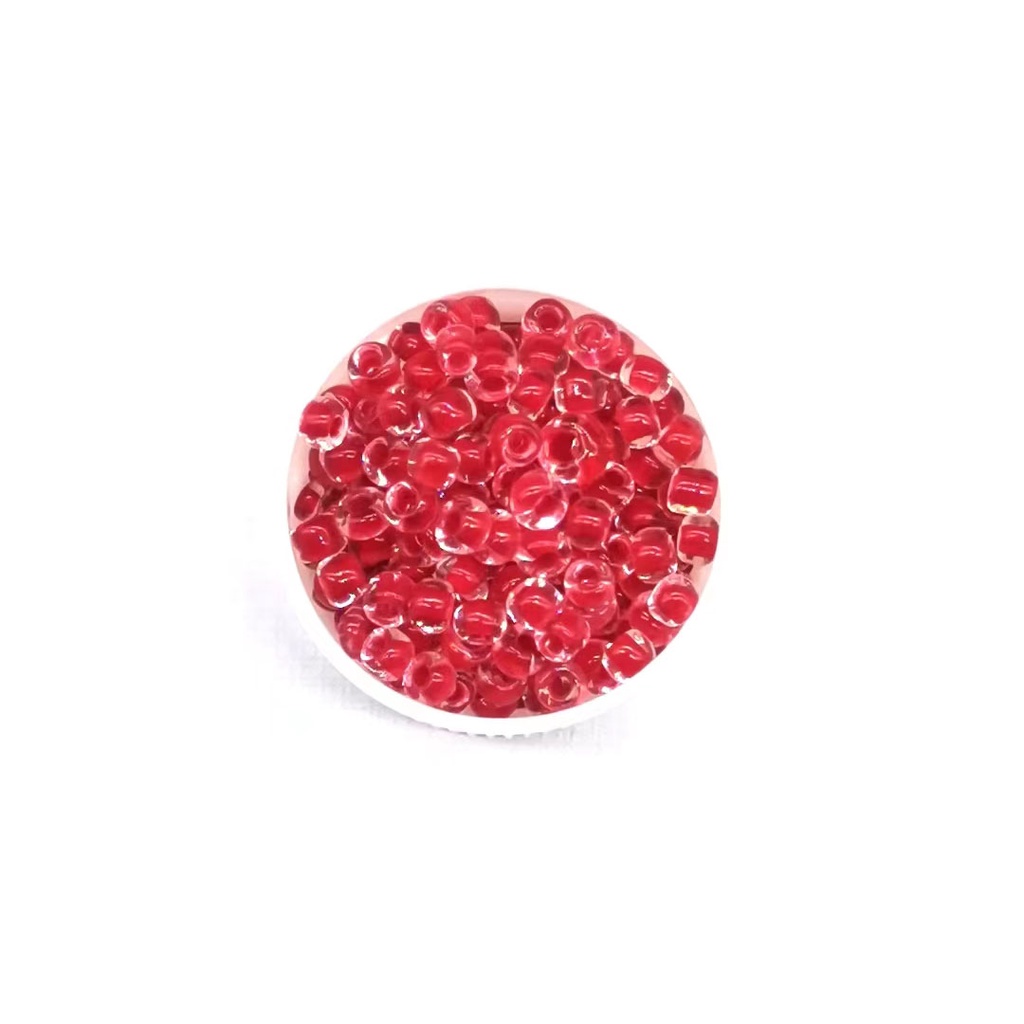 10g Manik-Manik Kaca Kecil Warna Merah