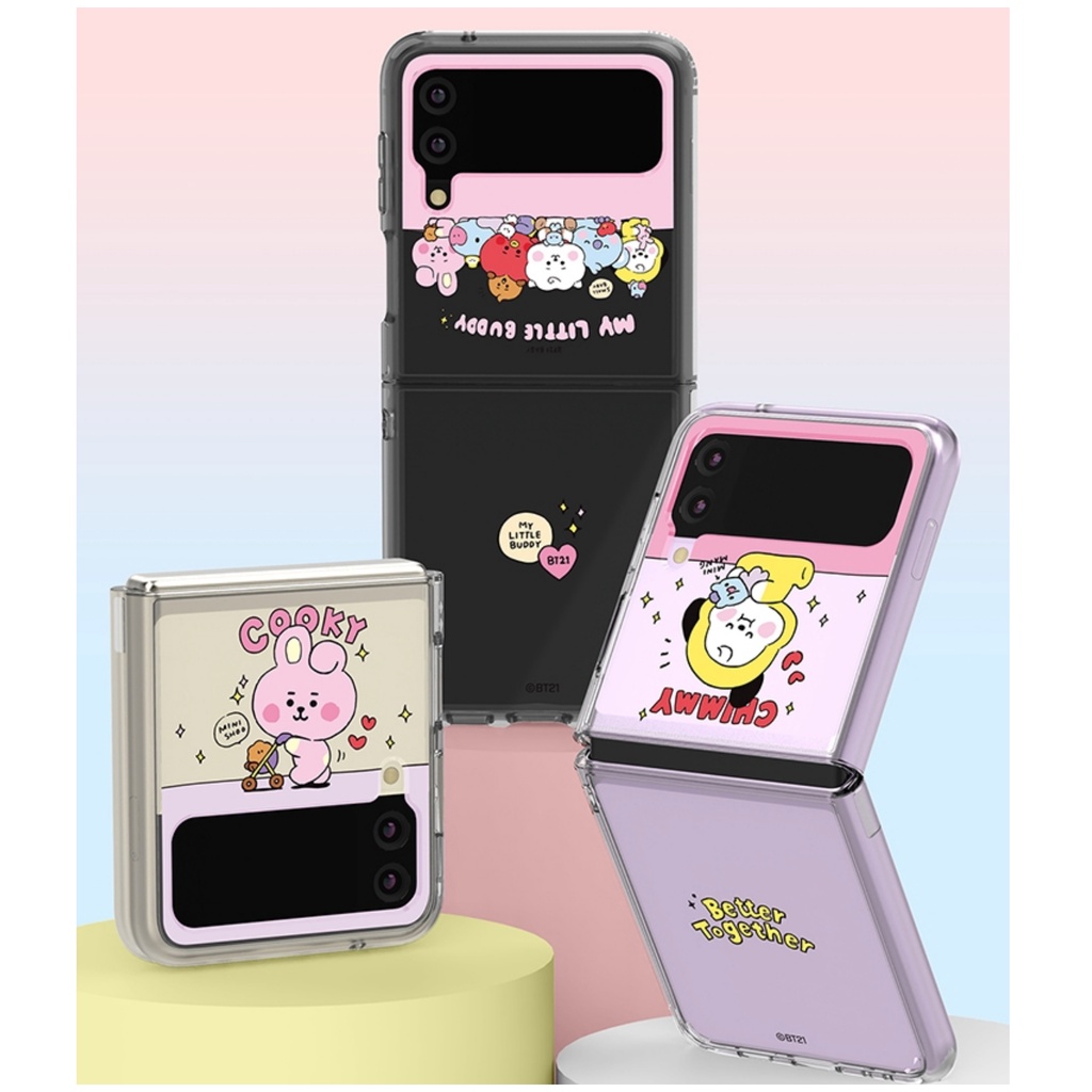 BT21 Z FLIP 4  LITTLE BUDDY Z FLIP 3 CASE KOREA KOREAN ZFLIP4 OFFICIAL BTS ZFLIP3 FLIP3 SAMSUNG 5G M
