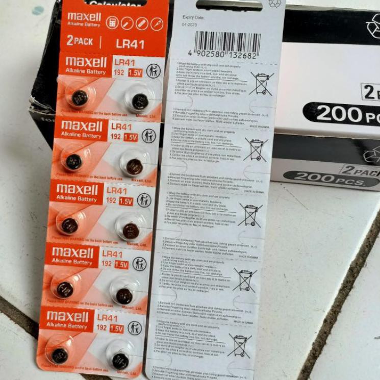 

(7DE-36 ➬) Batre maxell original LR41 AG3 barte termometer pensil batre laser pensil ✜ Sale