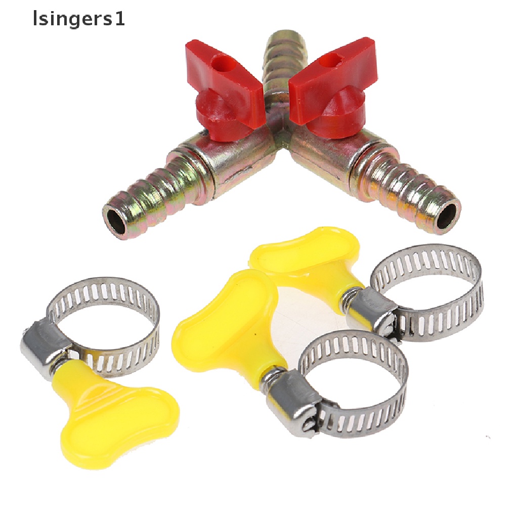 (lsingers1) Katup Bola Tipe Y 3 Arah Dengan Klem Fitting Selang Gas / Bahan Bakar 8MM