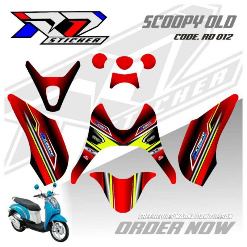 decal sticker Scoopy old racing full body. sticker Scoopy lama racing
