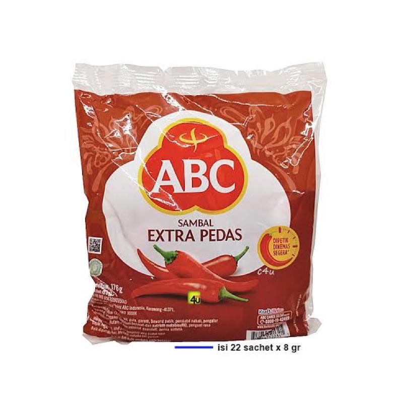 

ABC SAMBAL EXTRA PEDAS STICK 8gr isi 22 sachet
