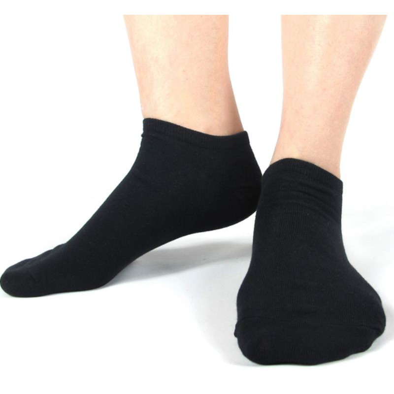 TOKO KL | (12 pasang) kaos kaki pendek mata kaki hitam polos ankle socks pria wanita dewasa unisex murah
