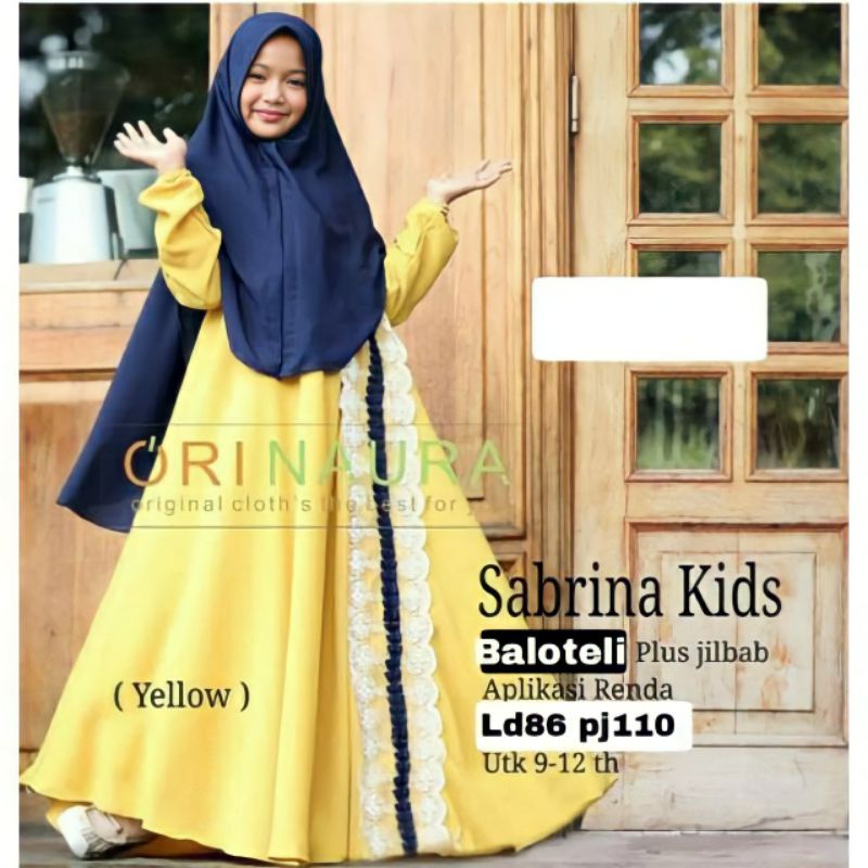 9-12Th Sabrina Kids Gamis Anak Premium Bju Gamis Anak Usia 9-12 Tahun Rabya Kids Free Hijab Model Ga